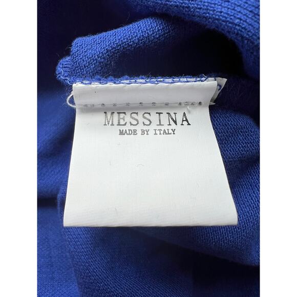 Messina Made By Italy Mens 100% Cotton Collar Royal Blue Polo Shirt Size XL (56) - Picture 7 of 9